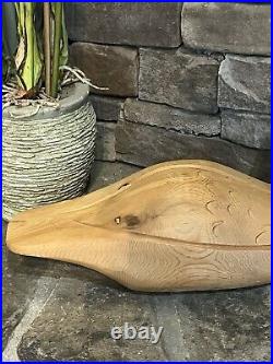 Solid Wood Large 22 Handmade Carved Wooden Duck Swan Decoy Glass Eyes Canada