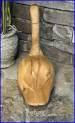 Solid Wood Large 22 Handmade Carved Wooden Duck Swan Decoy Glass Eyes Canada
