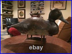 Super Vintage Old Redhead Hen Duck Decoy Original Paint Solid Body And Rasping