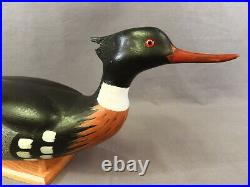 Superb Merganser Decoy by Wildfowler Co. Bohemia, NY 1989 Painted by D. Young