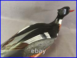 Superb Merganser Decoy by Wildfowler Co. Bohemia, NY 1989 Painted by D. Young