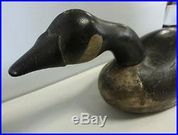 Swimming Canada Goose Decoy carved wood antique