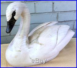 Tom Taber John Fairfield Wood Swan Duck Decoy Hand-Carved Woodendare Signed
