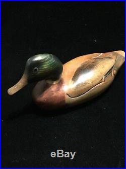 Tom Taber Vintage Mallard Duck Wood Carved Duck Decoy