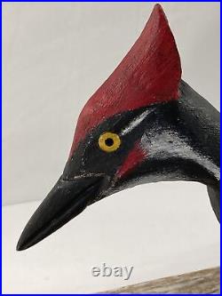 Tom Winter Oshkosh Wis. Pileated Woodpecker Decoy Painted Carved Signed