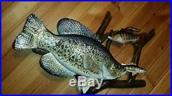 Trophy crappie wall mount, woodcarving, duck decoy, fish decoy, Casey Edwards