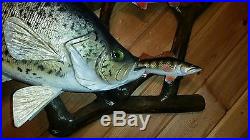 Trophy crappie wall mount, woodcarving, duck decoy, fish decoy, Casey Edwards