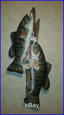 Trophy smallmouth bass carving, duck decoy, fish decoy, Casey Edwards