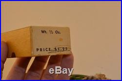 Ultra rare old wooden mac's popping frog lure in picture box published 1940's