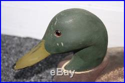Vintage 16 Ken Harris Mallard Male Duck Decoy Hunting Painted Wood Glass Eye