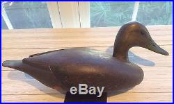 Vintage Davey Nichol Black Duck Decoy All Original Painted Knuckle Ontario Early