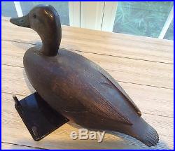 Vintage Davey Nichol Black Duck Decoy All Original Painted Knuckle Ontario Early