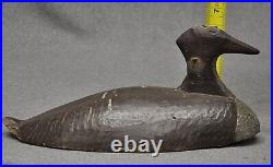 VINTAGE EAST COAST HEN MERGANSER duck decoy original paint FOLK ART