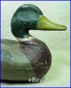 Vintage Illinois River Mallard Drake Duck Decoy By Perry Wilcoxen