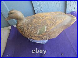 VINTAGE MALLARD HEN WORKING DECOY! BEN SCHMIDT 1884-1968, MICH 1st paint