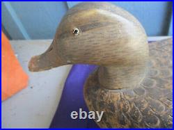 VINTAGE MALLARD HEN WORKING DECOY! BEN SCHMIDT 1884-1968, MICH 1st paint