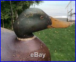 Vintage Mason Factory Slope Breasted Mallard Drake Duck Decoy Hollow Mostly Op