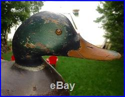 Vintage Mason Premier Grade Mallard Drake Duck Decoy Slope Breasted Hollow Op