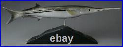 VINTAGE WATERFILED FISH SPEARING DECOY FOLK ART FISHING LURE WithSTAND