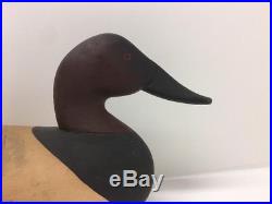 VINTAGE signed DUCK DECOY CHARLES BRYAN MIDDLE RIVER MD 1980's CANVASBACK