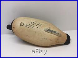 VINTAGE signed DUCK DECOY CHARLES BRYAN MIDDLE RIVER MD 1980's CANVASBACK