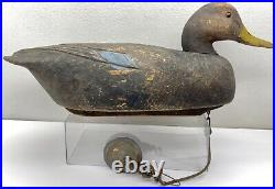 VTG 50's Wooden Duck Decoy Hand Carved 17 Long Glass Eyes Mallard Hen Lifelike