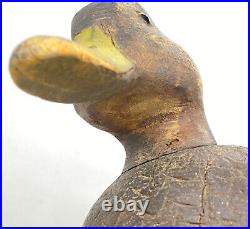 VTG 50's Wooden Duck Decoy Hand Carved 17 Long Glass Eyes Mallard Hen Lifelike