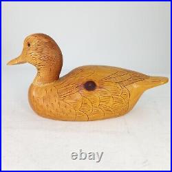 VTG HEN MALLARD By George Tencich Wood Duck Decoy 80s Hand Carved Wooden 1988