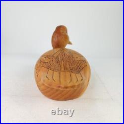 VTG HEN MALLARD By George Tencich Wood Duck Decoy 80s Hand Carved Wooden 1988