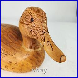 VTG HEN MALLARD By George Tencich Wood Duck Decoy 80s Hand Carved Wooden 1988