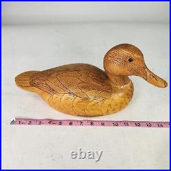 VTG HEN MALLARD By George Tencich Wood Duck Decoy 80s Hand Carved Wooden 1988