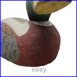VTG Hand Painted Colored Mallard Duck Decoy Unmarked