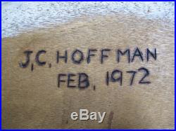 VTG Signed J. C. Hoffman 1972 Carved Canadian Goose Decoy Folk Art Carving #2 yqz