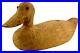 VTG Solid Wood Duck Decoy, Rough Natural Wood Finish with Glass Eyes, 15 1/2L