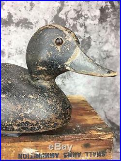 Very Hollow John Rice Wells Hen bluebill Duck Decoy Branded W Great Form