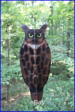 Very Rare Antique Vintage Metal Two-Faced Dewey Outing Owl Decoy, Original Paint