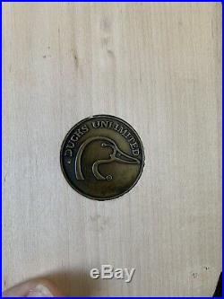 Very Rare Ducks Unlimited King Eider Decoy! Wood-carved! Medallion