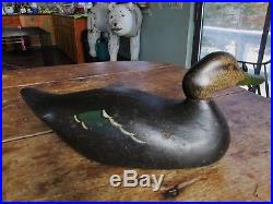 Very Rare Mason 1895 Premier Black Duck Decoy Turned Head Pic In Mason Bk