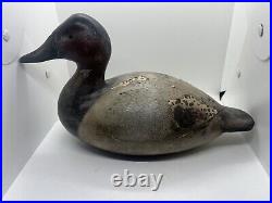 Vintage 12.375 Hand Carved Wooden Duck Decoy