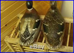 Vintage 1920 Pair of MASON Hollow Body Premier MALLARDS Decoys Rare