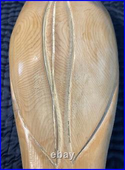 Vintage 21 Wood Carved Swan Duck Decoy