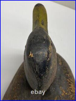 Vintage 50's Wooden Duck Decoy Hand Carved 18 Glass Eyes Mallard Hen Detailed