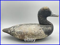 Vintage Antique Bluebill Duck Decoy Hand Carved & Painted Maryland INITIALS