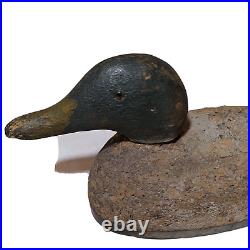 Vintage Antique Cork Mallard Duck Decoy Glass eyes Jointed neck Rustic Primitive