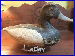 Vintage Antique Old Wooden Working Early Illinois River Duck Decoy