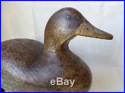 Vintage Antique Old Working Black Duck or Mallard Decoy, Hollow Body