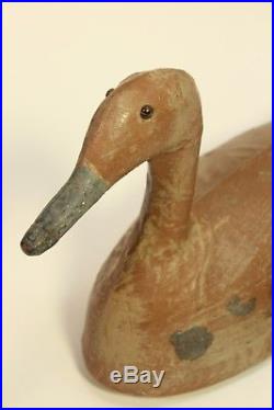 Vintage Antique Rare Baker Tin Metal Hand Painted Duck Decoy Sculpture Figurine