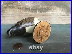 Vintage Antique old wooden working James Lapham MINI GADWALL hen duck decoy