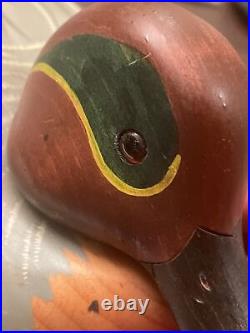 Vintage BIG SKY CARVERS MONTANA Hand Carved GREEN WING TEAL Duck Decoy Signed