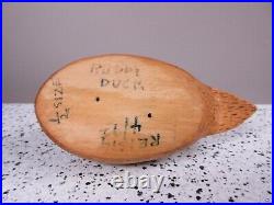 Vintage Beach Haven NJ Ruddy Duck Signed Reisig 4/92 1/2 Size Wood Carved 5